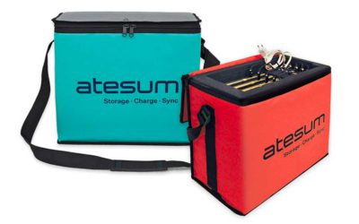 Neu: ateBag – mobile Aufbewahrung für fünf Tablets mit intergrierter Ladefunktion